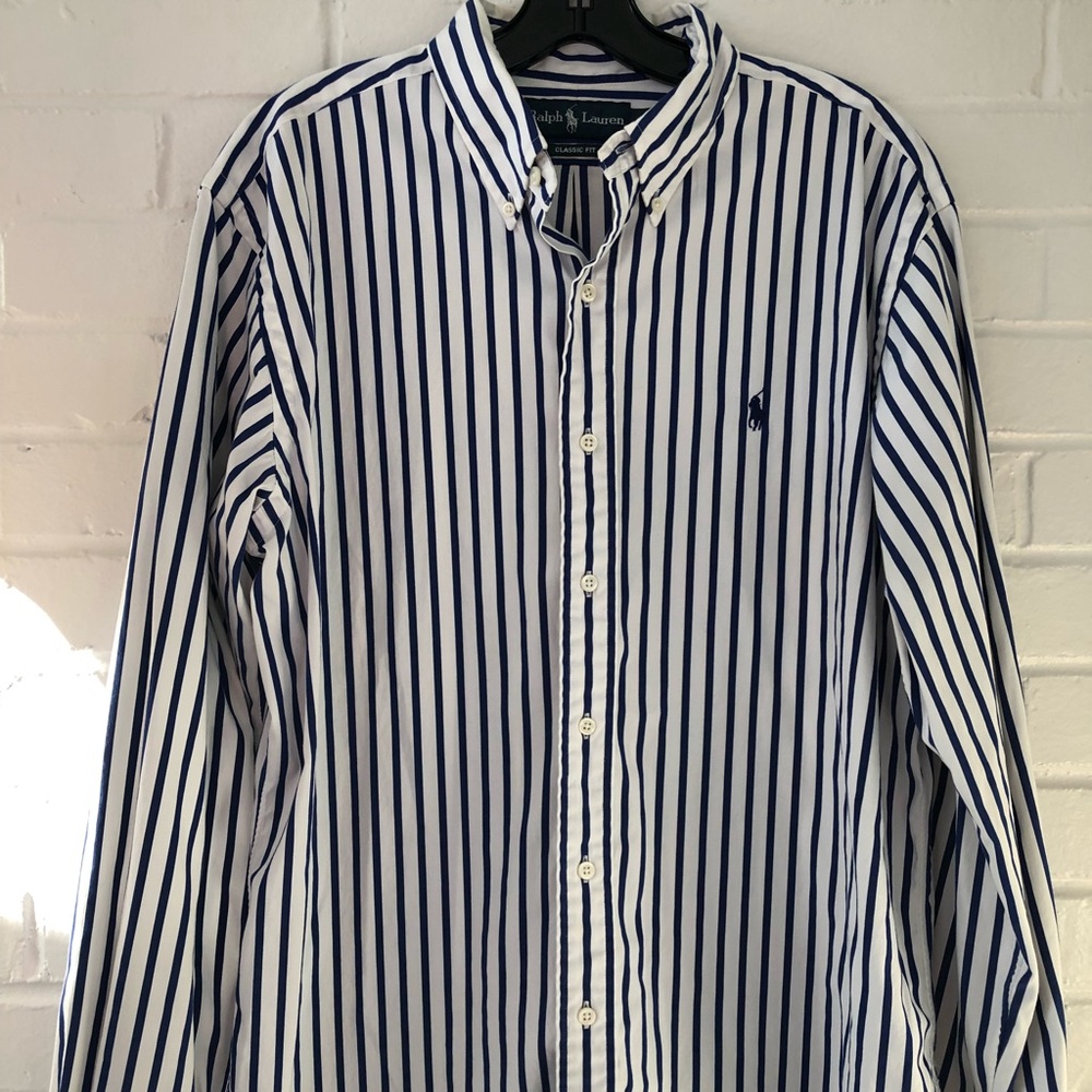 Men’s Polo Long Sleeve Button Down Shirt